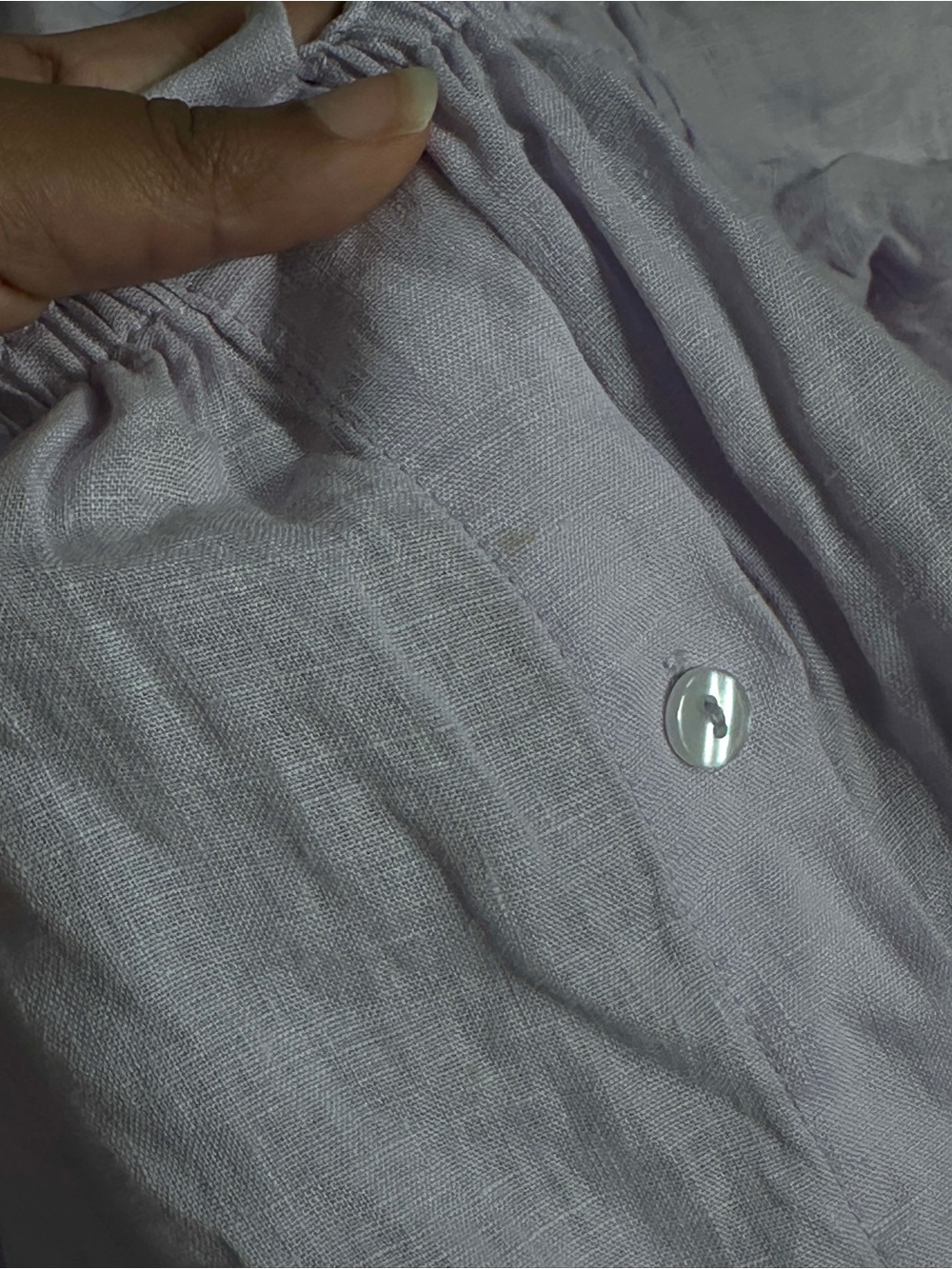 SLEEPER Lavender Button-Front Linen Dress - Picture 4 of 7